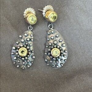 Echo of the Dreamer Sterling and 18k gold earrings.